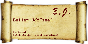 Beller József névjegykártya